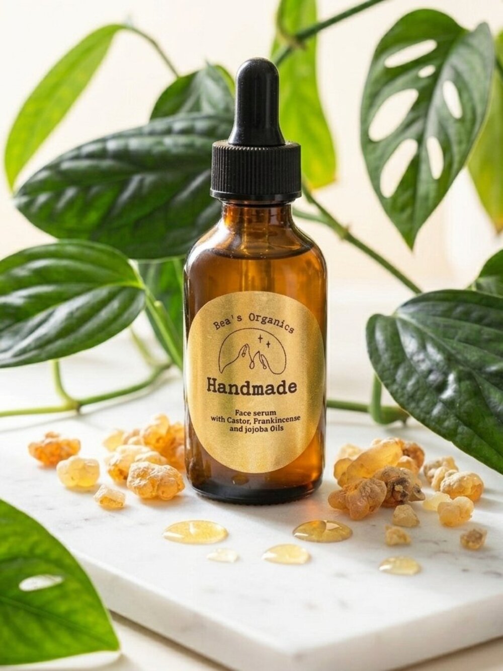 Organic Face Serum with Castor Frankincense and Jojoba oil 2oz